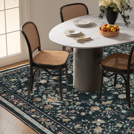 3'x5' Boho Area Rugs for Living Room, Machine Washable Area Rug with Non-Slip Backing, Stain Resistant Non-Shed Carpet for Bedroom, Dining Room, Dorm, Office