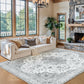 9'x12' Boho Area Rugs for Living Room, Machine Washable Area Rug with Non-Slip Backing, Stain Resistant Non-Shed Carpet for Bedroom, Dining Room, Dorm, Office