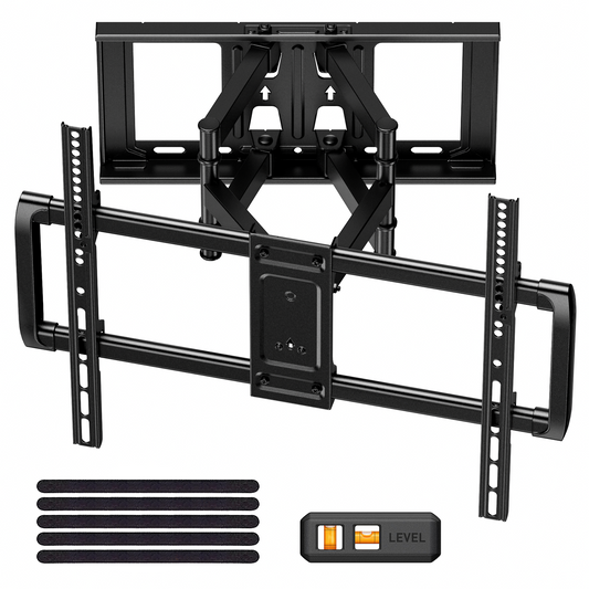 MountFTV Full Motion TV Wall Mount Bracket for 37–90 inch TVs, Max 600x400mm, Holds up to 132lbs
