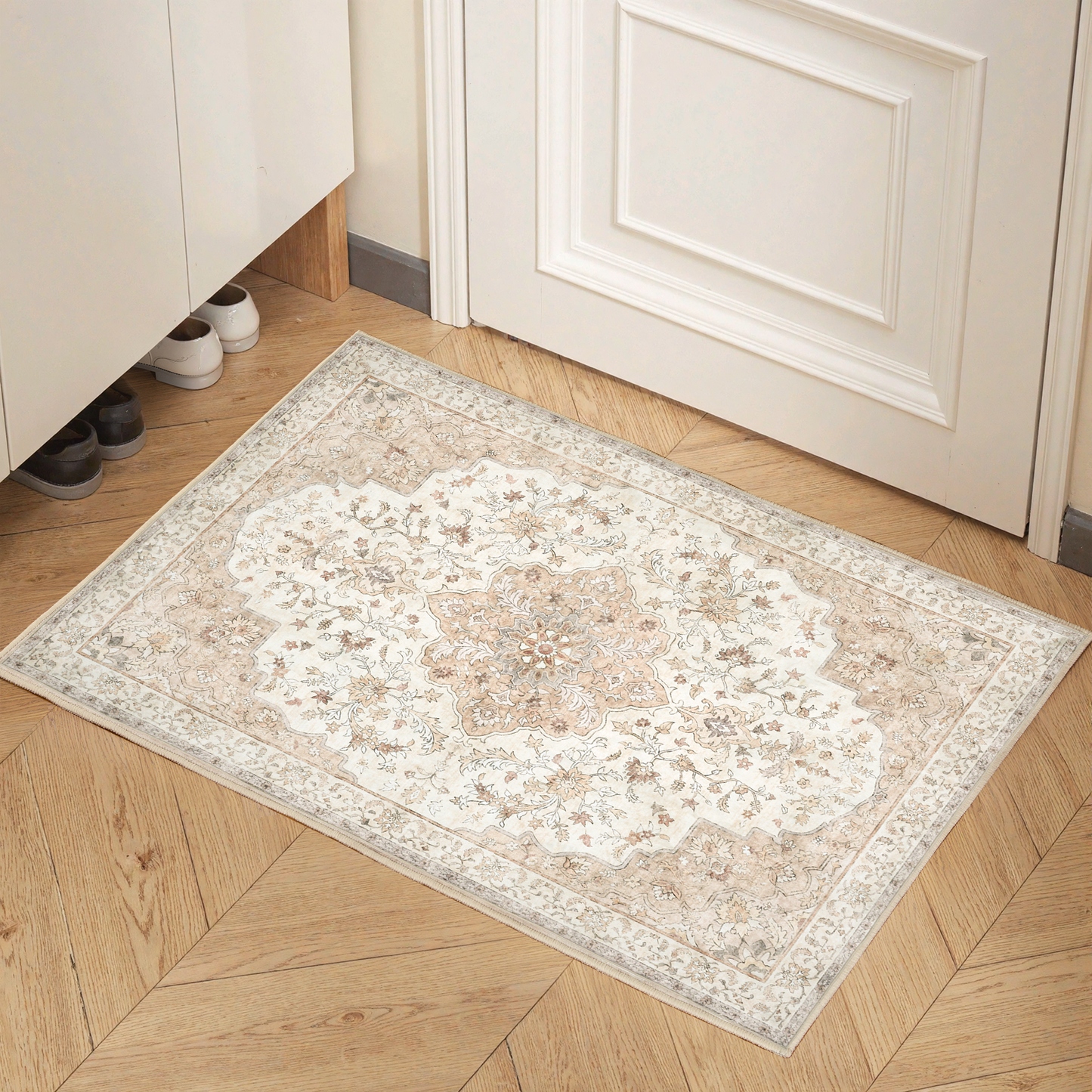 2'x3' Boho Runner Rug for Hallway, Machine Washable Stain Resistant Non-Shed Carpet, Runner Rug with Non-Slip Backing for Kitchen, Entryway, Bedroom, Laundry, Bathroom