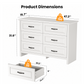 Farmhouse 6 Drawer Dresser for Bedroom, 47.2" Wide Double Dresser with Large Drawers, Wooden Chest of Drawers for Living Room, Hallway, Entryway, Nursery Room, White