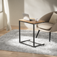 C Shaped Metal Sofa Side End Table Side Table TV Tray Table for Sofa,Couch Table,Bedroom(Rustic Brown)