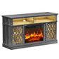 Electric Fireplace TV Stand with LED Lights for TVs up to 70", Entertainment center with fireplace for Living Room, Bedroom, Gray
