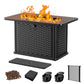 43" Propane Fire Pit Table - 60,000 BTU Gas Fire Pit with 2 Cup Holders, Waterproof Cover & Lava Rocks for Garden, Deck, Backyard