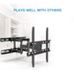 MountFTV Full Motion Articulating Swivel TV Wall Mount Bracket TV Stand for 26-65" LED LCD OLED Flat Curved Screen TVs,Max 400x400mm