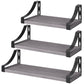 Set of 3 Wall Mounted Floating Shelves Wood Rustic Storage Shelves for Bedroom, Bathroom, Living Room(Gray)
