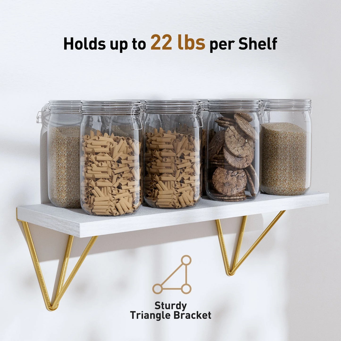 Set of 3 Wall Mounted Wooden Floating Shelves Storage Shelves Display Shelves for Livingroom Bedroom Kitchen Home Decor ,3 Sizes(11in. 14in. and 16in.)