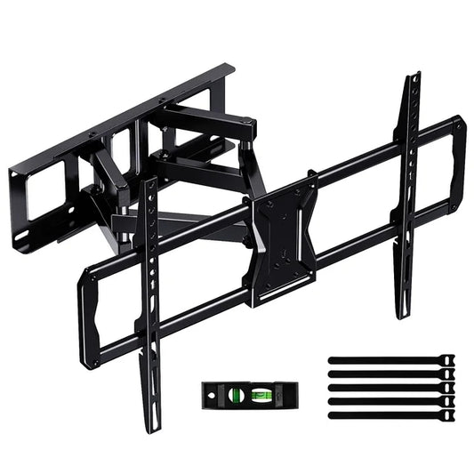 MountFTV Full Motion TV Wall Mount Bracket for 37-75 inch LED LCD OLED Curved TVs Monitors, Dual Articulating Extension Arms Tilt Swivel TV Wall Mount , Max 600x400mm, Holds up to 100lbs