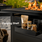 43" Propane Fire Pits for Outside 60,000 BTU Gas Fire Pit Table for Outside with Lid , Glass Beads, Cup Holders, Hanging Shelf & Nylon Cover, Rectangle