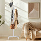 CHITOOMA 14 Hooks Coat Rack Stand Metal Storage Rack Floor Hat Clothing Display Stand, White