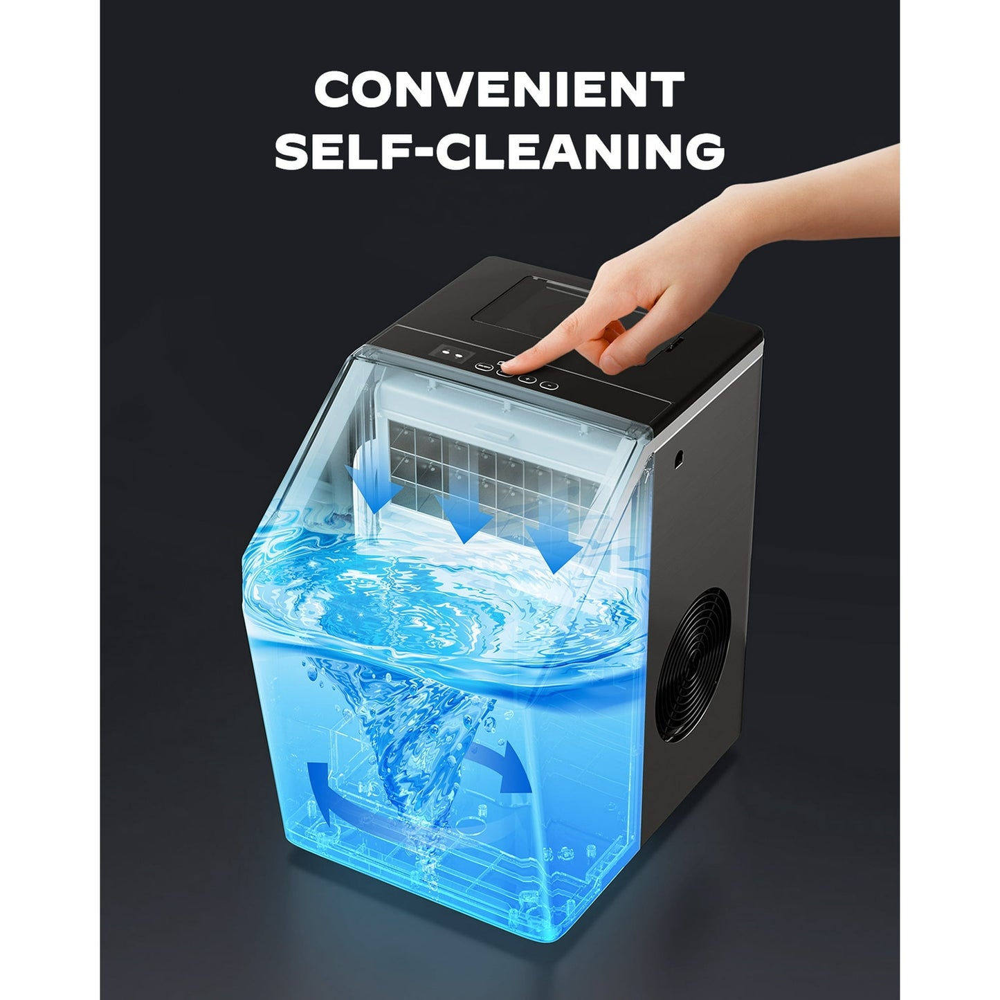 Philergo Ice Makers Countertop, 44lbs/24hrs Cubed Ice Machine with 2 Ways to Add Water, Auto Self-Cleaning for Home, Kitchen, Party, 24 Cubes Ready in 13 Mins, Stainless Steel