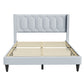 CHITOOMA Twin Bed Frame with Wingback Headboard, Velvet Upholstered Platform Bed Frame Twin Size No Box Spring Needed, Noise-Free, Heavy Duty, Light Grey