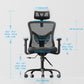 Kyspho Ergonomic Office Chair with Padded Lumbar Support, 2D Headrest, Adjustable Armrests, Upgraded Contoured Seat Cushion, 130° Rocking Tilt, Computer Chair for Home Office