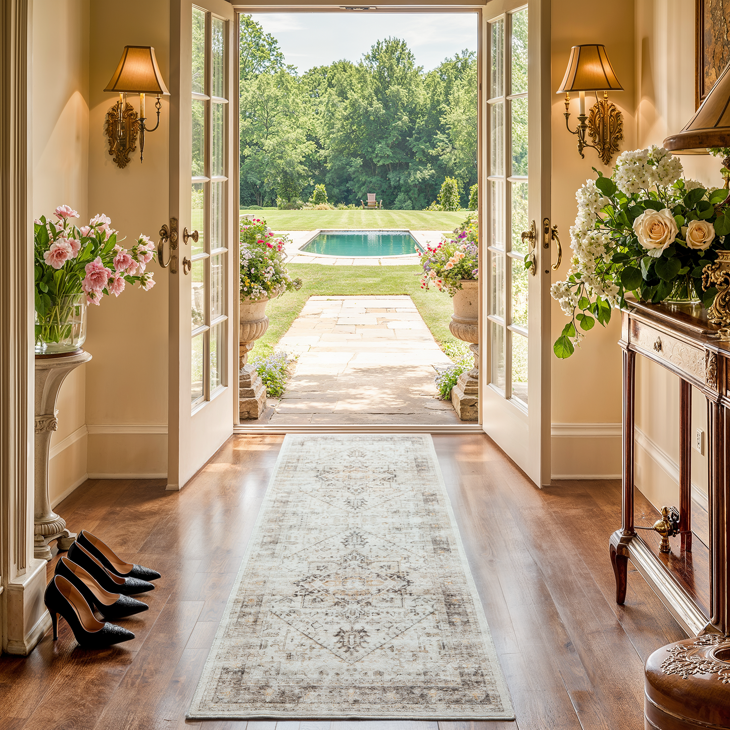 2'x6' Washable Runner Rug with Non-Slip Backing for Hallway, Kitchen, Entryway, Bedroom, Laundry, Bathroom