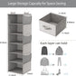 6-Shelf Hanging Closet Organizer with 3 Removable Drawers & Side Pockets Hanging Shelf Organizer for Closet, 11.4''W x 12''D x 43.3''H