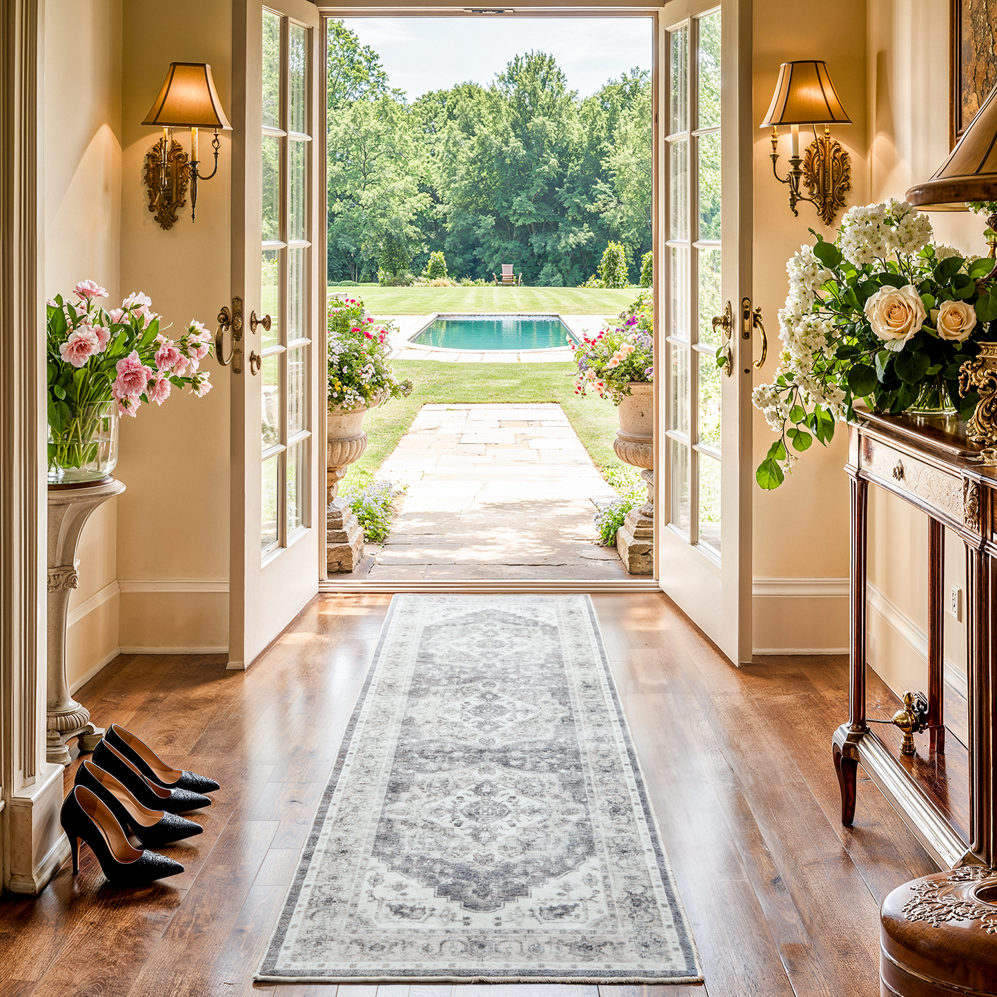 2'x6' Washable Runner Rug with Non-Slip Backing for Hallway, Kitchen, Entryway, Bedroom, Laundry, Bathroom
