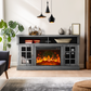 Electric Fireplace TV Stand for 65″ TVs with remote control Fireplace Entertainment Center TV Console Table with 23″ Fireplace, Holds up to 200 lbs