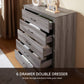 CHITOOMA 5 Dresser for Bedroom Wooden Chest of Drawers Dresser for Living Room, Entryway, Gray