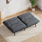 CHITOOMA 66'' Futon Sofa Bed, Grey Corduroy Memory Foam Futon Sleeper Sofa Loveseat Convertible Couch Bed for Small Compact Living Spaces,Apartment