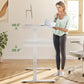 CHITOOMA 55" x 28" One Piece Glass Top Standing Desk with Drawer, Electric Height Adjustable Office Desk with USB Charging Ports, Sit to Stand Desk for Home