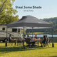 CHITOOMA 10 x 10ft Pop up Canopy Tent, Instant Outdoor Shelter Easy Portable Straight Leg Canopy Tent, Dark Gray