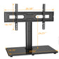 Universal Swivel Table Top TV Stand Mount Height Adjustable with Tempered Glass Base for 37-75 Inch TVs, Hold up to 99lbs, Max 600x400mm