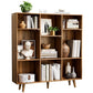 3 Tier 9 Cube Storage Organizer,Wood Bookcase Bookshelf with 3 Height-Adjustable Shelves and Solid Legs for Home Office - Walmart.com