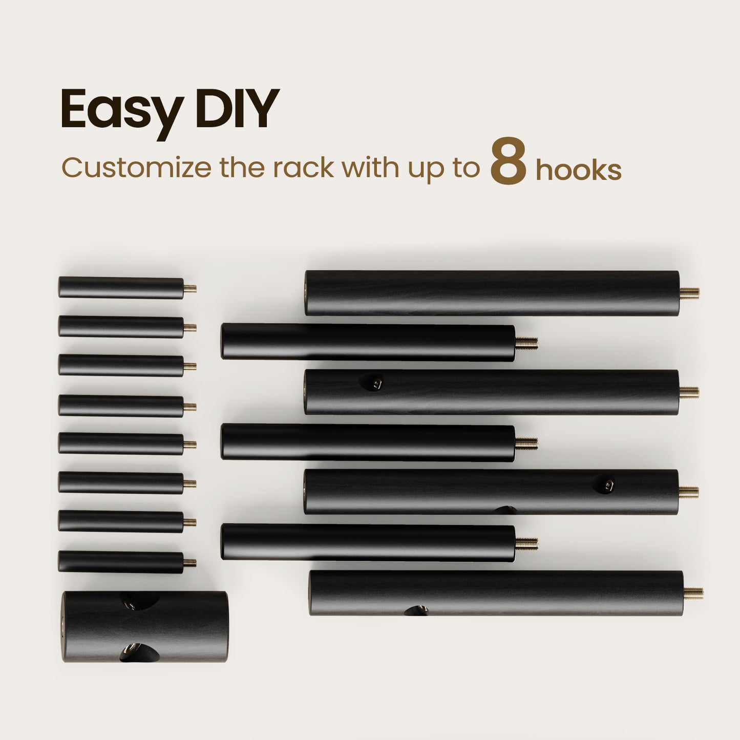 Coat Rack Stand with 3 Height Options and 8 Hooks Wooden Freestanding Coat Rack for Home, Office, Entryway, Hallway - Walmart.com