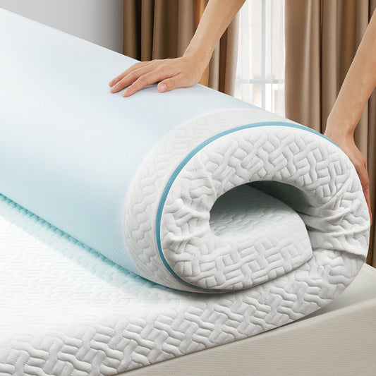 3 inch Non-Slip Design Gel Memory Foam Mattress Topper with Removable & Washable Cover for Cooling Sleep,Pressure Relief ,CertiPUR-US Certified - King
