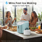 Nugget Ice Maker Countertop ,Pebble Ice Maker Machine with Self-Cleaning Function, 33lbs/24H with Ice Scoop and Basket for Home/Kitchen/Office, Light Blue