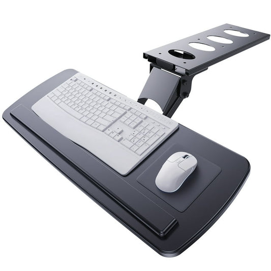 Keyboard Tray Under Desk 360° Rotating Ergonomic Sliding Keyboard & Mouse Tray, Height Adjustable