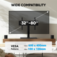 MountFTV Universal Swivel Tabletop TV Stand for 32-80 inch LCD LED TVs, Max 600x400mm, Hold Up to 99 lbs