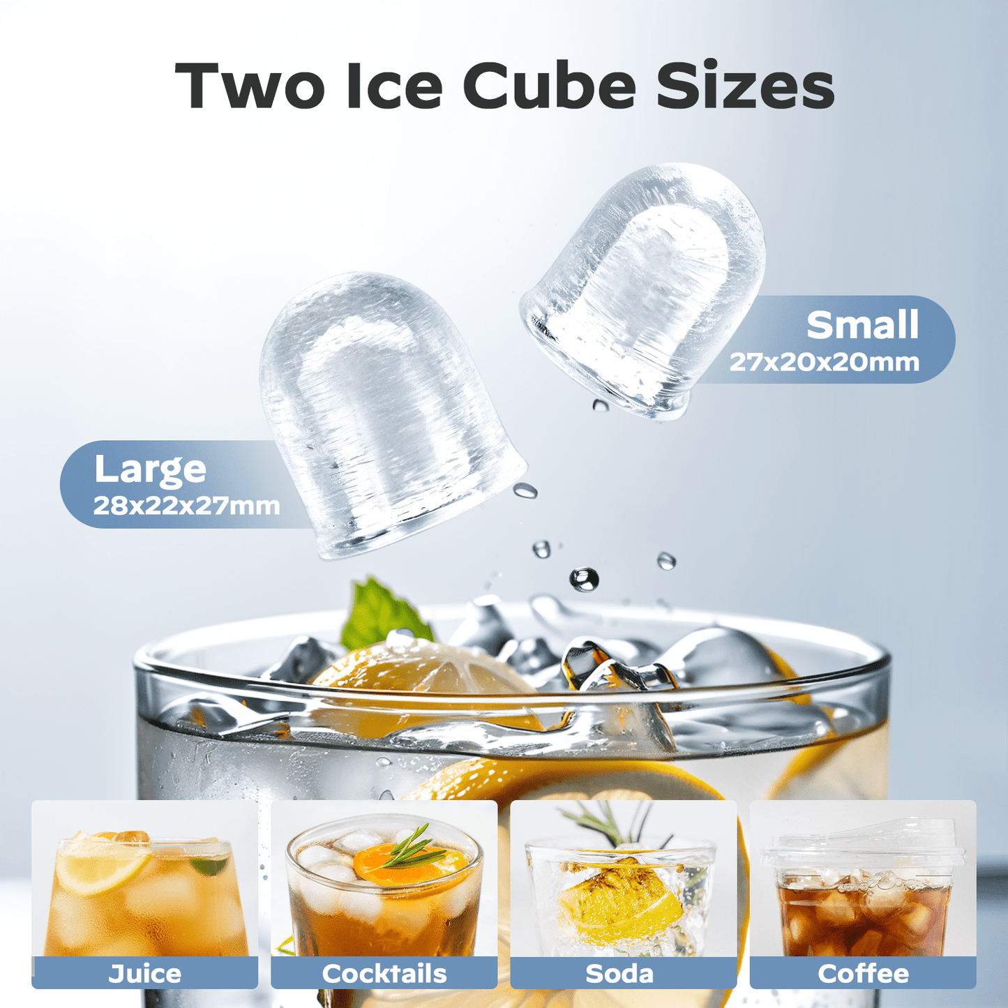 Countertop Ice Makers Machine 6 Mins 9 Bullet Ice, 26 Lbs/24 Hrs, Bullet Ice Maker with Self Cleaning Function, Portable Ice Maker for Home Kitchen Party, Black
