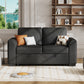 CHITOOMA 60'' Pull Out Sofa Bed Convertible Sleeper Couch with Charging Port, Upholstered Sectional Sofa with 2 Pillows, Reclining Sofas for Living Room, Black