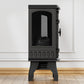 24'' Freestanding Electric Fireplace Heater Stove Portable Infrared Fireplace for Indoor, W/ Remote, Thermostat, 3 Variable Flame