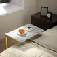 C-Shaped End Table Sofa Side Table for Couch Slide Under, White