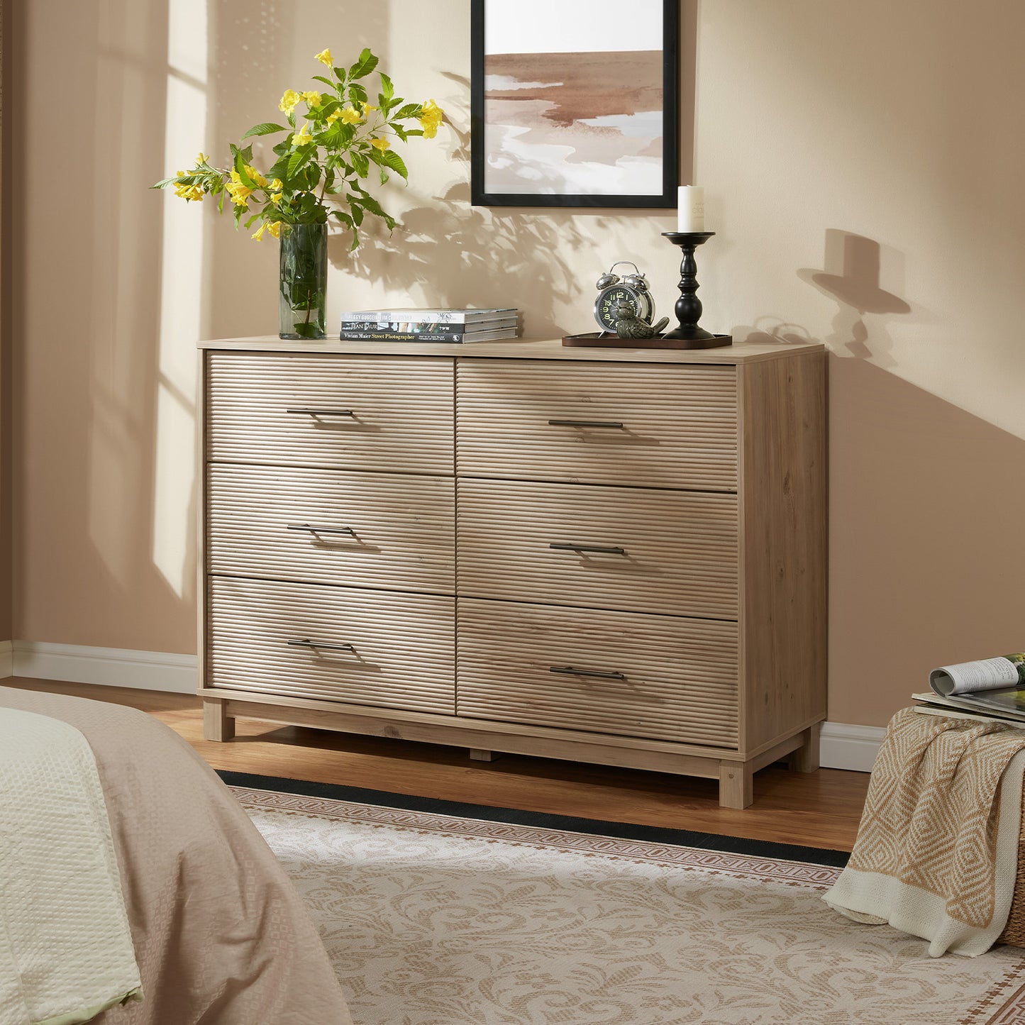 CHITOOMA 6 Drawer Dresser for Bedroom Modern Storage Tower for Closet, Hallway, Entryway, Nursery Room