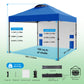 CHITOOMA 10 x 10ft Pop up Canopy Tent, Instant Outdoor Shelter Easy Portable Straight Leg Canopy Tent with Pockets Sidewall, Blue