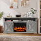 Electric Fireplace TV Stand for TVs up to 65", Farmhouse Entertainment Center with Fireplace, Grey