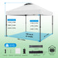 CHITOOMA 10 x 10ft Pop up Canopy Tent, Instant Outdoor Shelter Easy Portable Straight Leg Canopy Tent, White