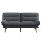 CHITOOMA 66'' Futon Sofa Bed, Grey Corduroy Memory Foam Futon Sleeper Sofa Loveseat Convertible Couch Bed for Small Compact Living Spaces,Apartment