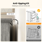 Farmhouse 7 Drawer Double Dresser for Bedroom, 47.2"W Contemporary Wood Chest of Drawer Storage Cabinet for Living Room, Hallway, Entryway, Nursery Room, Gray