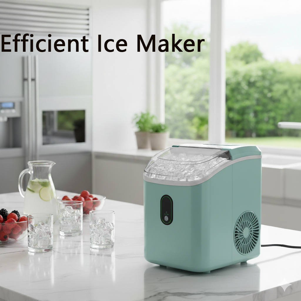 Philergo Nugget Ice Maker Countertop, 35lbs/Per Day, Self-Cleaning Sonic Ice Maker with Ice Scoop and Basket, Portable Chewable Pellet Ice for Home/Party/RV/Camping, Stainless Steels,Green