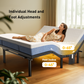 CHITOOMA Adjustable Bed Frame Queen with Massage and Wireless Remote Control, Adjustable Bed Base with Bed Nightlight and 2 USB Ports