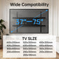 MountFTV Full Motion TV Wall Mount Bracket for 37-75 inch Flat Curved TVs, Max 600x400mm, Holds up to 132lbs