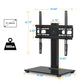 PERLESMITH Universal TV Stand for most 37- 55 inch LCD LED TVs - Height Adjustable TV Stand with Tempered Glass Base & Wire Management