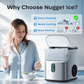 Philergo Nugget Ice Maker Countertop, Pebble Ice Maker Machine with Self-Cleaning, 34lbs/24hr, Soft Chewable Pellet Ice Maker for Home, Kitchen, Stainless Steel