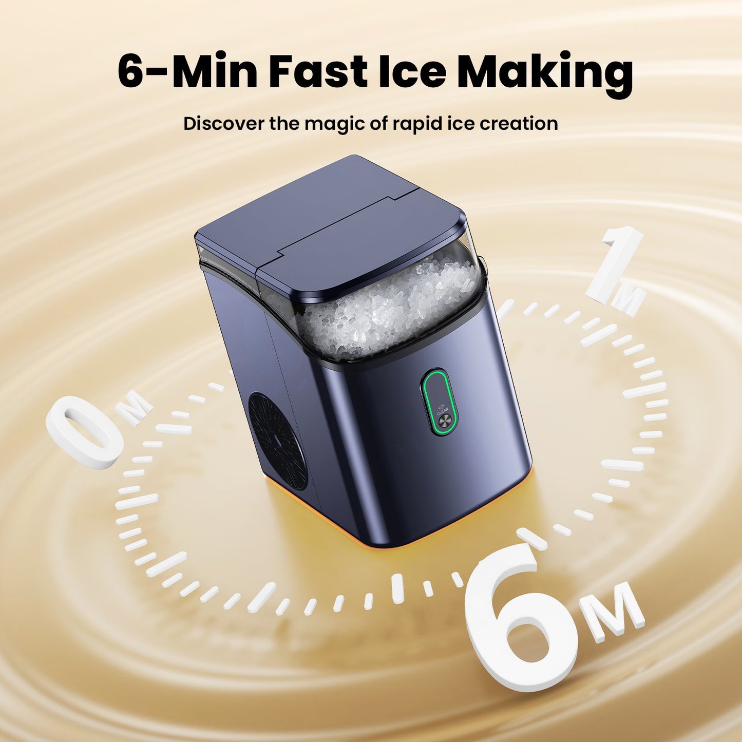 Philergo Nugget Ice Maker Countertop, Pebble Ice Maker with Soft Chewable Ice, 35 lbs/24 Hrs for Home, Kitchen, RV, Camping, Dark Blue
