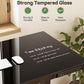 CHITOOMA 55" x 28" One Piece Black Glass Top Standing Desk with Drawer, Electric Height Adjustable Office Desk with USB Charging Ports, Sit to Stand Desk for Home