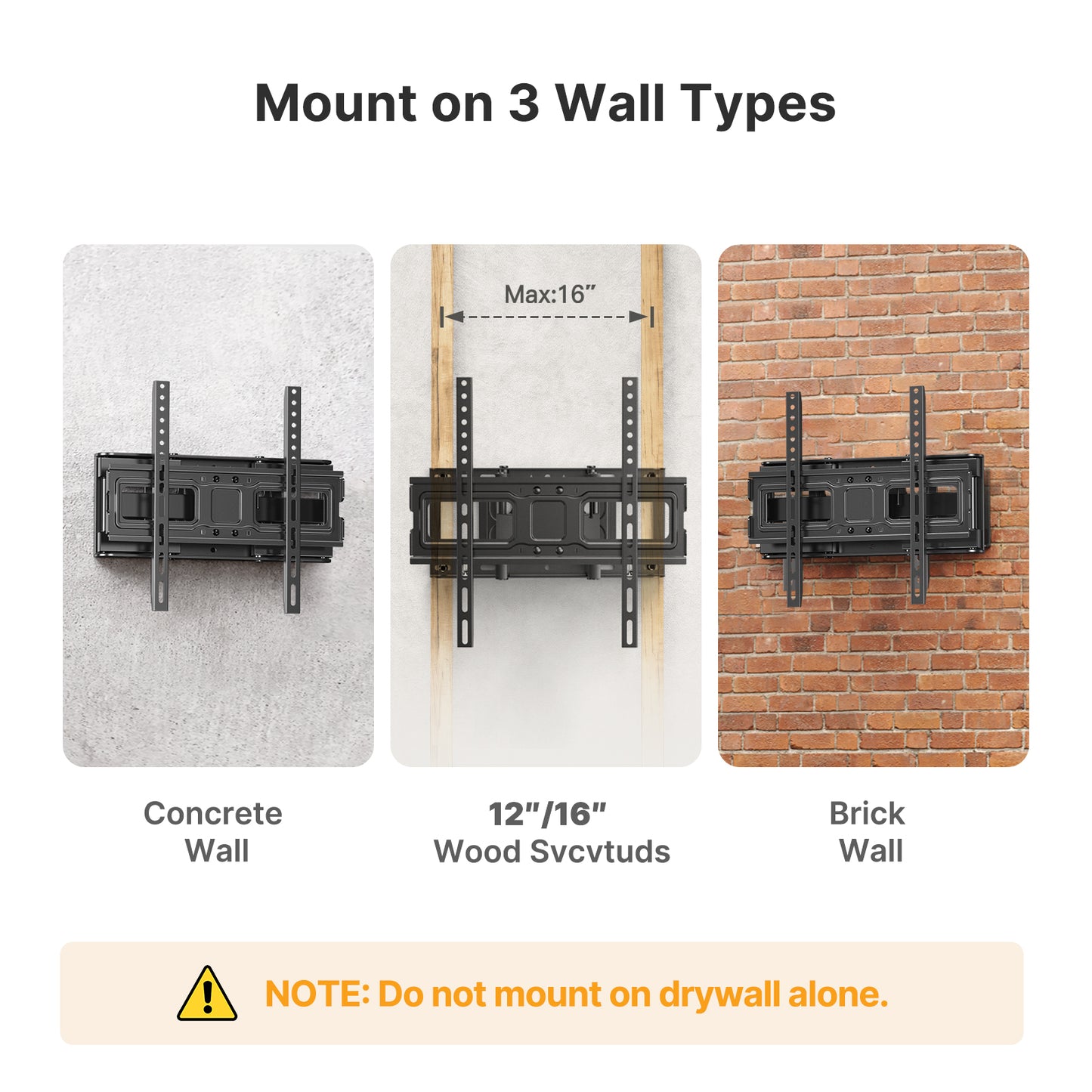 Full Motion TV Mount for 26-55" TVs with Swivel Tilt Extension Leveling Max Hole 400x400mm & 99lbs